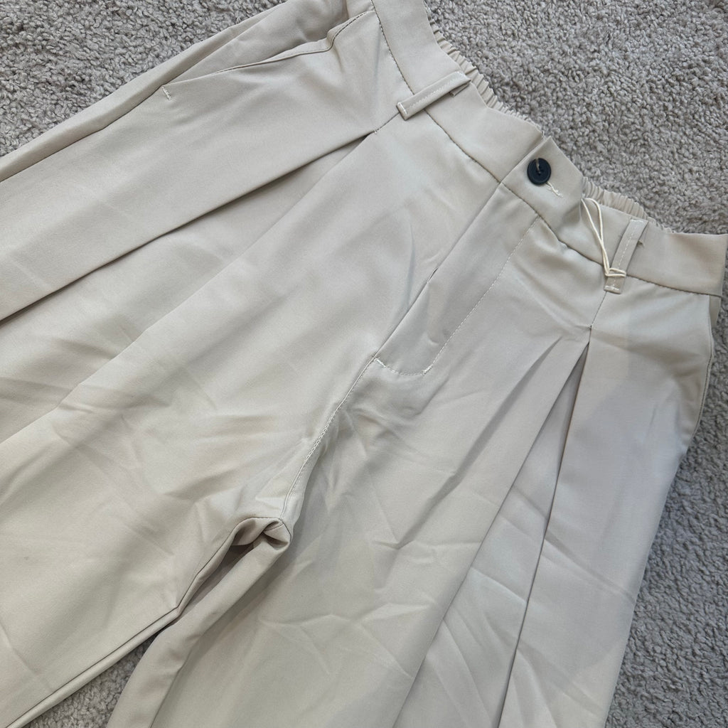 PANTALONI CON PENCE BEIGE