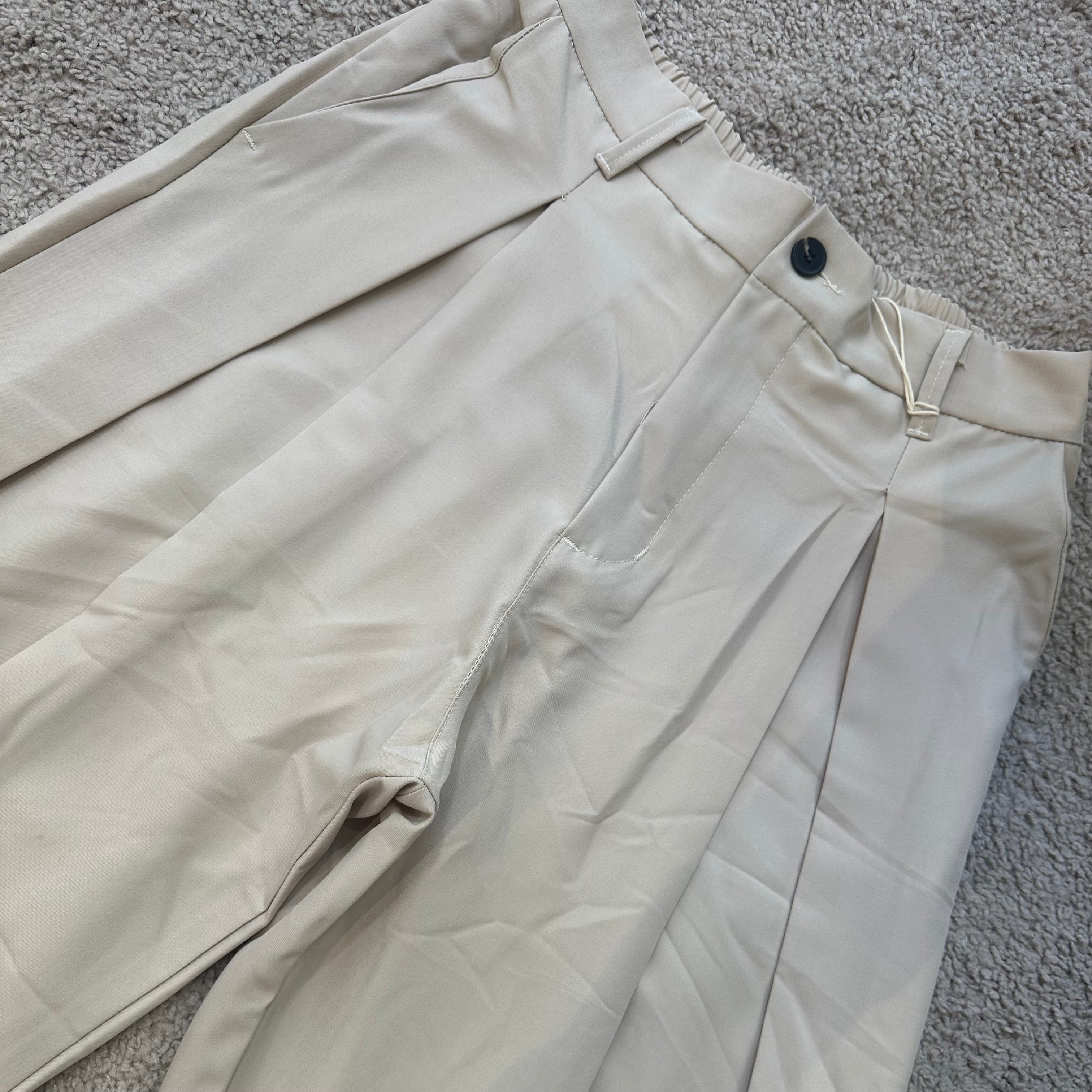 PANTALONI CON PENCE BEIGE